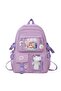 Lilac Kawaii Japanese Style Teddy Bear School Backpack Lilac - Badge Not Included - 2