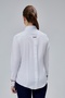 White Cotton Satin Lycra Hidden Placket Stripe and Button Detail Slim Fit Women's Shirt - 7
