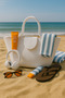 White Color Beach Bag Daily Use Long Handle Shoulder Bag Handmade Magnetized Natural Trend Bag - 6