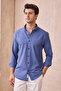 Men's Slim Fit Slim Fit Buttoned Collar Linen Look 100% Cotton Flared Shirt - 5