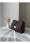 Trend Chain Strap Brown Women's Hand and Shoulder Bag – Stylish Design with Double Compartments