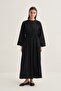 Women's Organic Cotton Lace-Up Dress Black