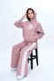 Girls' Sports Tracksuit Set – Oversize, 100% Cotton, 2 Threads, Hooded & Pockets-308