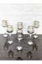 6 Pieces Coffee so Water Cup with Smoked and Gold Details 80 ml - 2