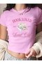 Women's Pink Book Lover Printed Baby Tee Crop T-Shirt