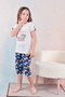 Girl's 100% Natural Cotton Short Sleeve Capri Quality Pajama Set - 3