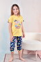 Girl's 100% Natural Cotton Short Sleeve Capri Quality Pajama Set - 6
