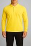 Unisex Yellow Long Sleeve Polo Neck Lacoste T-Shirt School High School Adult Suitable for Use 100% Cotton - 3