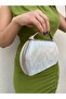 Women's Silver Wavy Evening Dress Clutch Portfolio Bag - 6