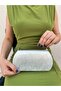 Women's Silver Wavy Evening Dress Clutch Portfolio Bag - 2