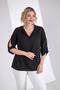 1112061 Women's Plus Size Blouse with Sleeve Slit Detail Black - 8
