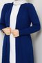 Women's Casual Cardigan with Pockets Navy Blue - 6