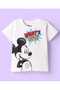 Single Jersey Short Night Suit With Mickey Mouse Graphic - White & Light Blue - 2
