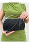 Women's Black Wavy Evening Dress Clutch Portfolio Bag - 2