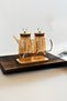 Larissa Set of 2 650 ml Borosilicate Glass Oil Bottle and Vinegar Bottle with Bamboo Stand and Crystal Lid - 3