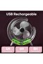 Portable Rechargeable Mini Desk Fan with Colorful LED Light, 3 Speed Modes, USB Charging, and 4 Hour - 6