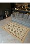 Mosso Beige Themed Traditional Motifs Patterned Woven Base Vintage Decorative Carpet Mosso174Beige - 3