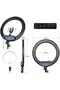 18" Soft Ring LED Light with Remote, 3 Phone Holders, 2700K-6500K Color Temp, USB Charging, S - 4