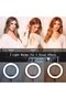 18" Soft Ring LED Light with Remote, 3 Phone Holders, 2700K-6500K Color Temp, USB Charging, S - 6