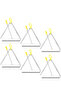 Set of 6 Triangle Musical Instruments, 5 Inch Triangle Percussion