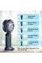 Personal Fan – Portable Hanging Neck Fan with Base, 5000mAh USB-C Rechargeable Mini Desktop - 6