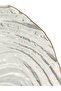 Glass Dinner Plate with Swirl Pattern, Clear with Gold Trim, 16 cm - 7