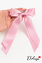 Dd479 Nostalgic Pink Satin Ribbon / Bow Long Ribbon Hair Clip