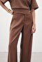 Belt Detailed Modal Trousers - Brown - 7