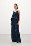 بنطلون كاجوال برباط - أزرق داكن - 4