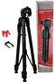 Camera Tripod with Phone Grip, Adjustable Height, 360° Ball Head, Lightweight Travel Stand,