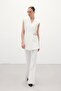 Long Vest with Side Accessories - Ecru - 6
