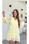 Long Sleeve Chiffon Dress with Sleeve Detail - 2