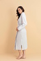 Chest Embroidered Niki Velvet Bamboo Cotton Dressing Gown - 3