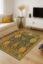 Mosso Navy Blue Beige Theme Flower Motifs Patterned Woven Base Vintage Decorative Carpet Mosso175Navy Blue - 4
