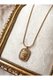 Eye Figured Medallion Steel Women's Necklace – Does Not Blacken, Stylish Design - 2