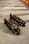 Women's Loafer Embroidered Casual Loafer Shoes Forela Black - 6