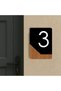 Apartment -Wall - Door - Hotel Number Laser Cutting (Black & Wood 14X10 cm) Number 2 Two
