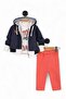 Baby Boy 3-18 Months 3 Piece Stylish Set with Hooded Raincoat and Jacket - 2