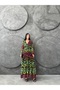 Women's Neon Leopard Belted Maxi Long Dress - 5