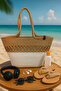 Women's Beach Bag Daily Use Long Handle Shoulder Bag Handmade Natural Trend Bag - 5