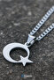 Moon Star Turkish Flag Steel Necklace - Non-Tarnish Steel - 4