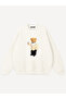 Unisex Business Teddy Printed Crew Neck Oversize Sweatshirt