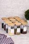 12-Piece Bamboo Vacuum Lid Borosilicate Spice Set Glass Spice Rack Set with Label Gift 250 ml