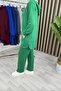 Sena Takim Crystal Two Thread Fabric Women's Emerald Zipper and Pocket Detailed Pants Sports Two Piece Set - 5