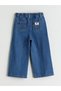 Lcw Kids Indigo Adjustable Waist Girls' Jean Pants with Nevavm Difference - 4