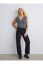 Alita City Farkıyla Xside Black Denim Straight Wideleg High Waist Wide Leg Women's Jean Pants