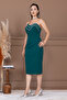 Atlas Fabric Strapless Pencil Dress - Zemrute Green - 6