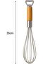 Wooden Handle Stainless Steel Luxury Thick Wire Whisk Egg Cake Pastry Whisk - with Bottle Opener - 2