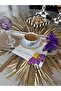 1 منديل تقديم جانبي للقهوة مطرز بحجر ديزي أرجواني - 3