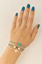 3Pcs Evil Eye Beads Pearl Tassel Elevator Elastic Red Rope Bracelet. Women's Rope Bracelet Anklet - 2